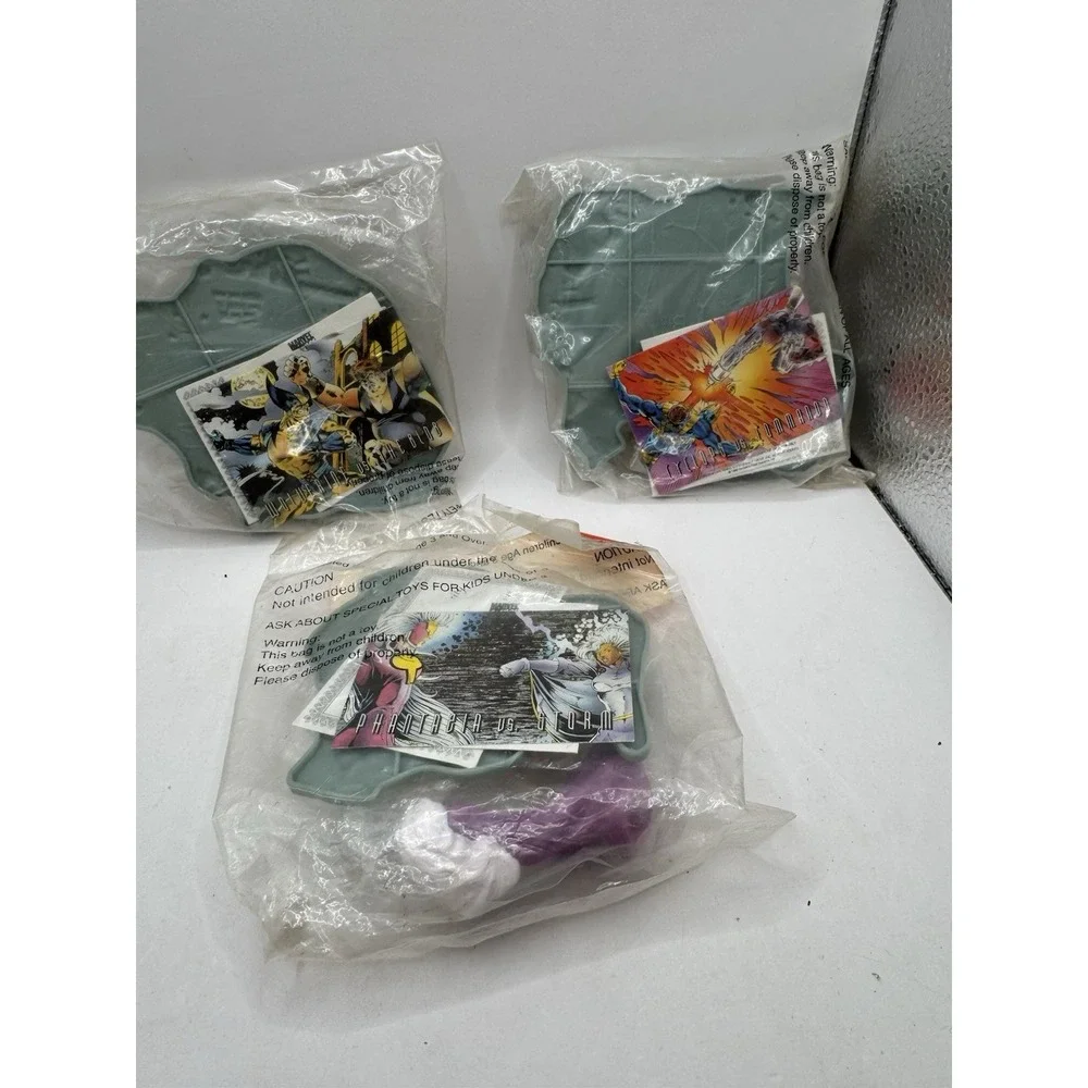 Marvel X-Men Hardees 1995 Lot of 3 Meal Toys (6 Figurines) New/Sealed Fast Ship